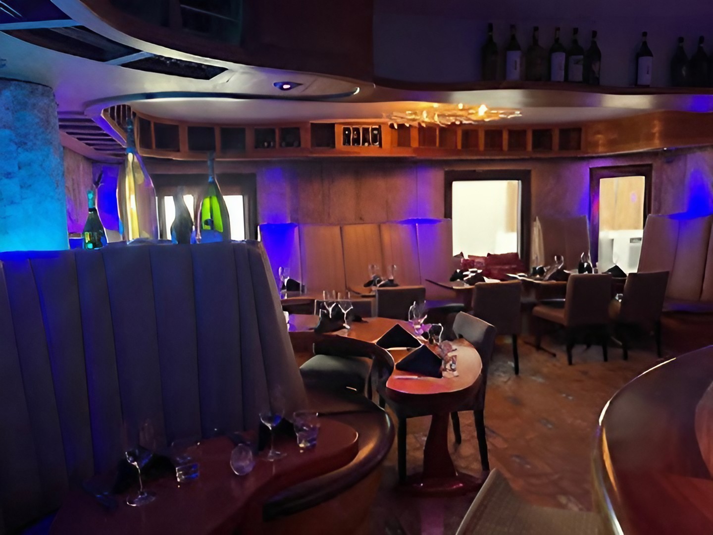 Private dinner table set for a rehearsal dinner inside the 25-seat fine dining room at Niche Restaurant in Condado, San Juan, Puerto Rico